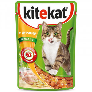 ПР0037574 Корм для кошек курица в желе конс. пауч 85г Kitekat