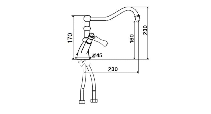 Смеситель для кухни с одним отверстием rvb 1935 Лимож ARCH-00013556 - Вид №1