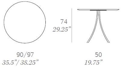 EXPORMIM Круглый садовый стол из нержавеющей стали Bistro C903 r 80 Bistrò - Вид №9