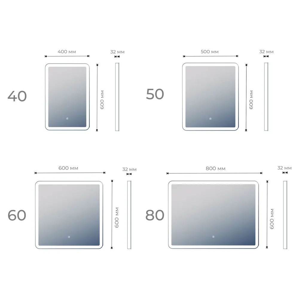 Зеркало Vigo Bora Classic LED с подсветкой для ванной 40 см 84005328 STLM-0046053 - Вид №5