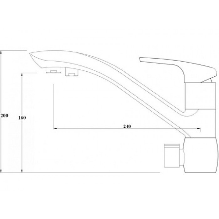 Zorg ZR 404 KF Satin Смеситель для кухни Zorg 200х240  - Вид №2