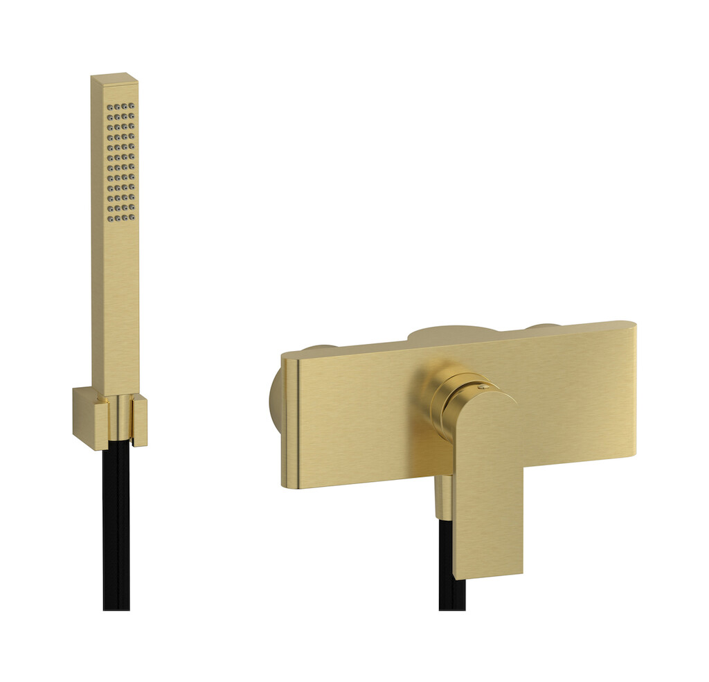 Встроенный смеситель для душа в комплекте с душевым гарнитуром. WE ARE IB k3350is Brushed Pale Gold K3