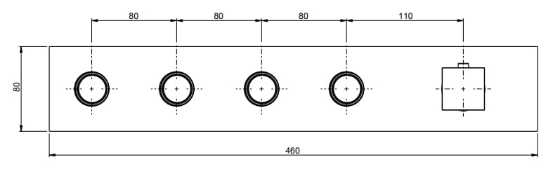 Термостатический смеситель для душа с 5 отверстиями и пластиной Rubinetterie Frattini отдельная эстетика ARCH-00083201 - Вид №10