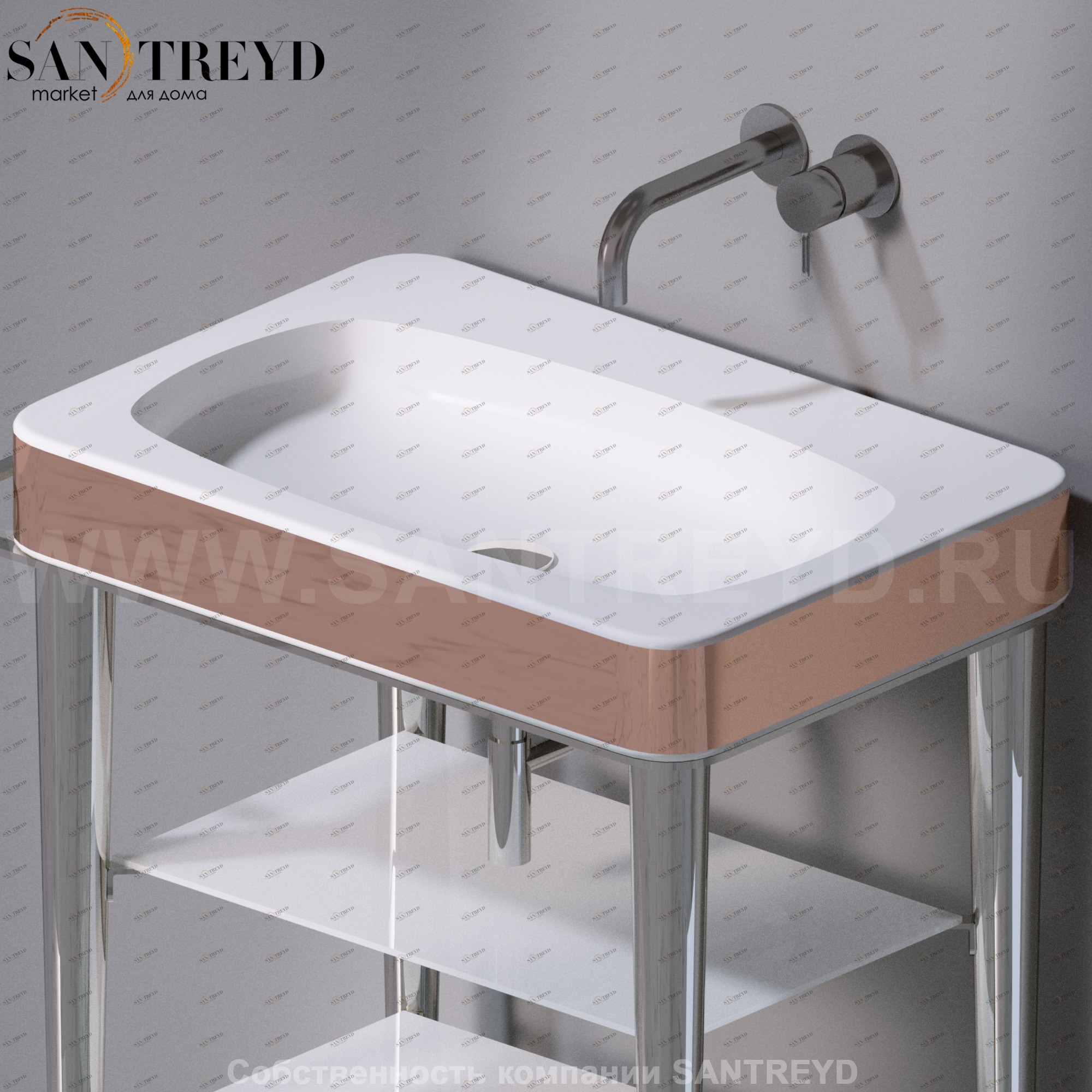 L131257 Накладная раковина на столешницу  прямоугольная A. e T. Italia FUSION AeT ITALIA