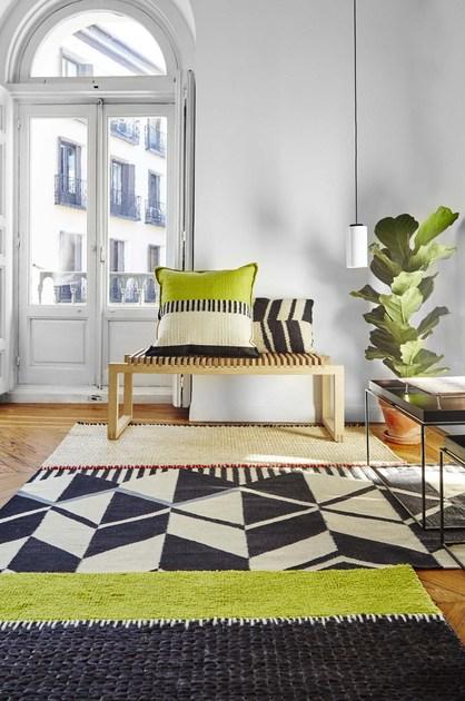 GAN Прямоугольный шерстяной коврик ручной работы с геометрическими мотивами Rustic chic sun-id-1470521 - Вид №6