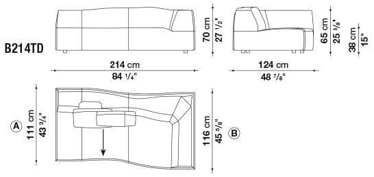 B&B Italia Мягкая кушетка из ткани Bend sun-id-1430651 - Вид №4