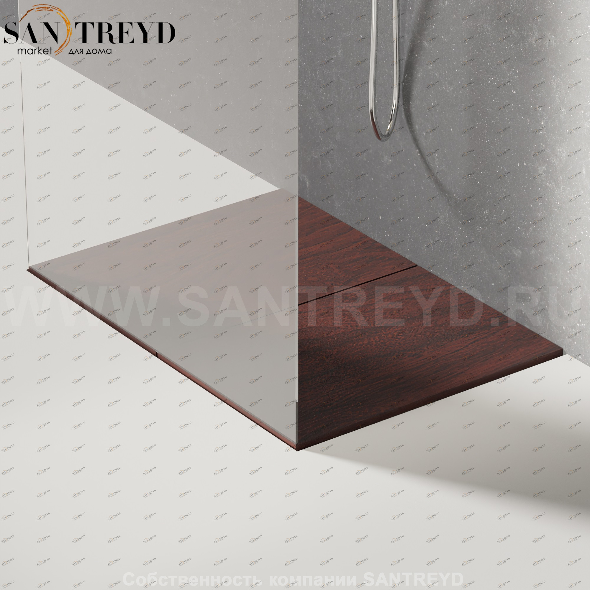 Душевой поддон FLAT D красный дуб. Размеры: длина с 70 до 100 см, глубина с 70 до 100 см Agape APED7010070100M