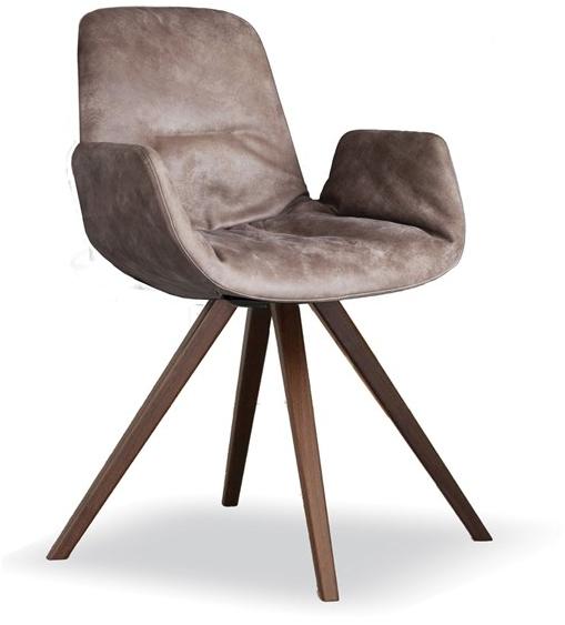 Tonon Стул из кожи или ткани с подлокотниками и деревянной основой Step sun-id-1416638 - Вид №1