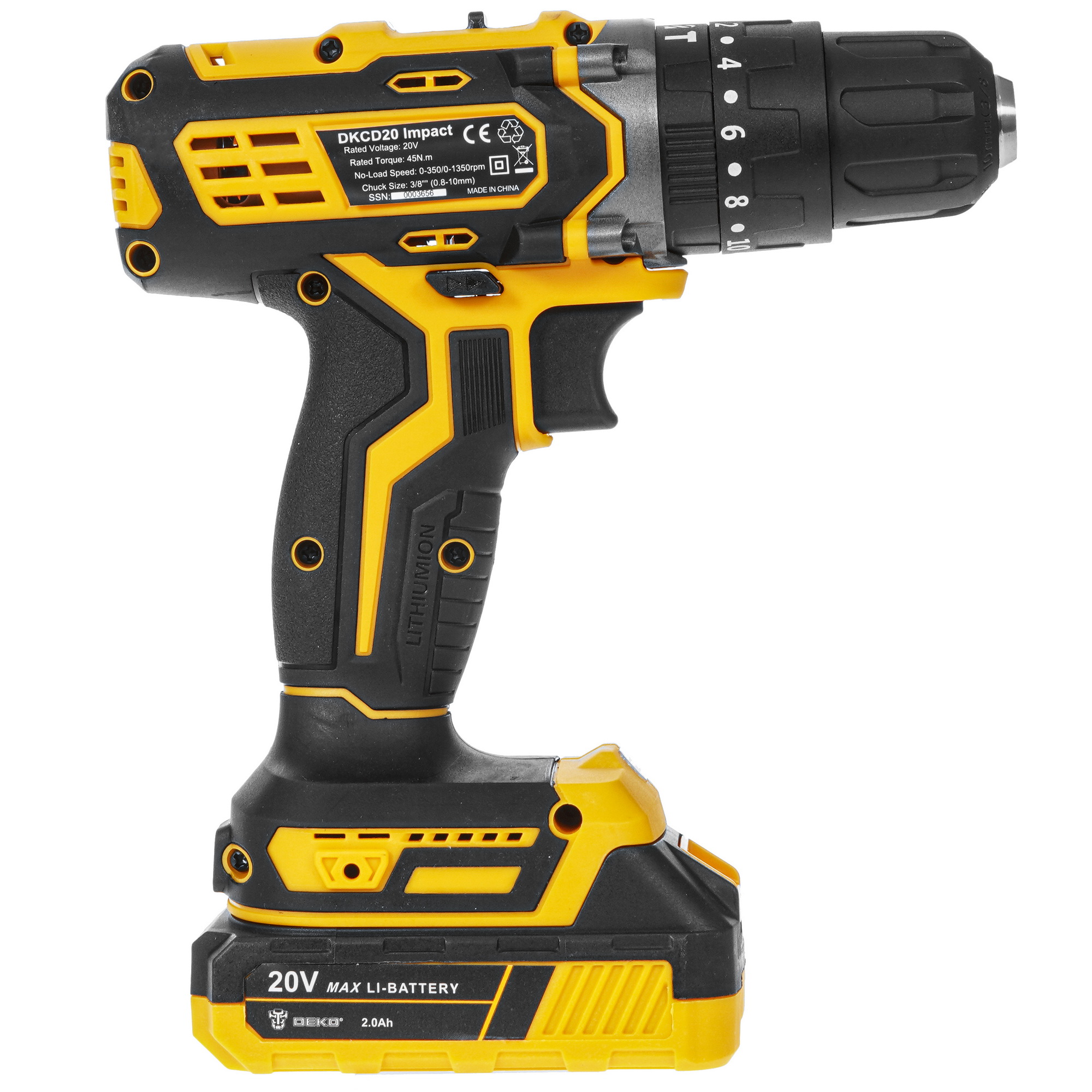 Дрель-шуруповерт DEKO DKCD20 Impact SET 3 9070191 STDN-0031839 - Вид №2
