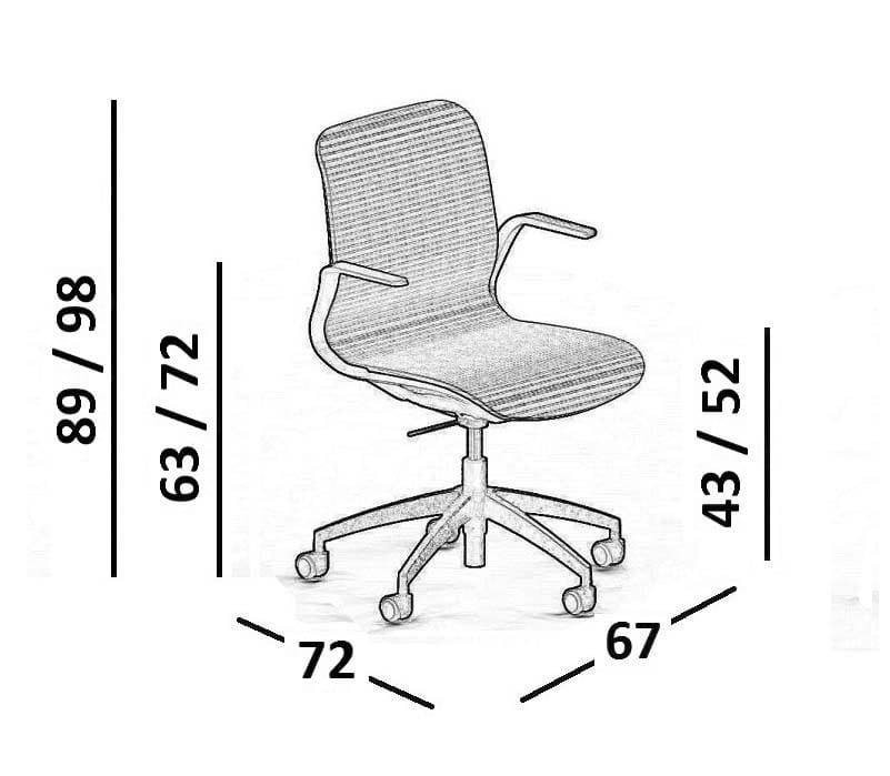 Офисное кресло Nylon® с подлокотниками с 5 спицами Luxy SmartLight ARCH-00076554 - Вид №18