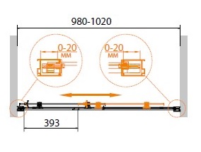 Душевая дверь в проем CEZARES RELAX-BF-1-100-P-Bi - Вид №2