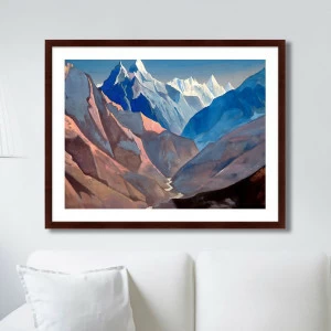 Картина в деревянной раме 42х32 см "Гора «М», 1931 г." КАРТИНЫ В КВАРТИРУ  264840 Белый;голубой;разноцветный