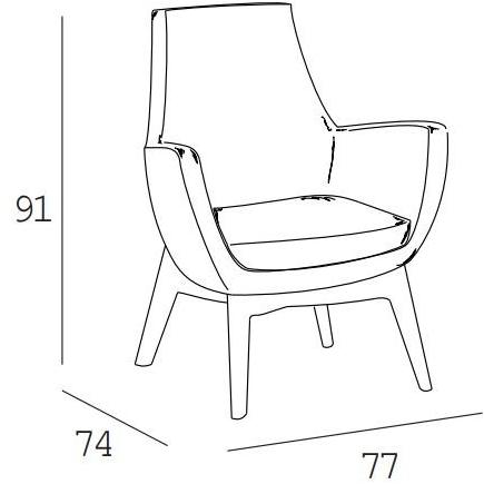 Dall'Agnese Кресло с обивкой из ткани с подлокотниками sun-id-1364881 - Вид №2