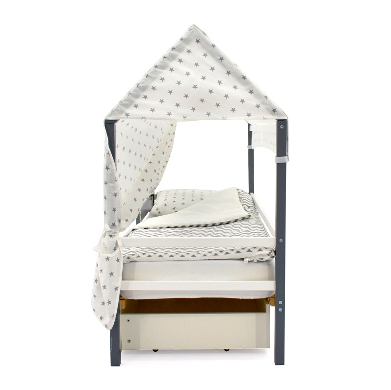 Крыша для кровати-домика текстильная Svogen звезды графит БЕЛЬМАРКО  00-3833096 Серый Santreyd  - Вид №2