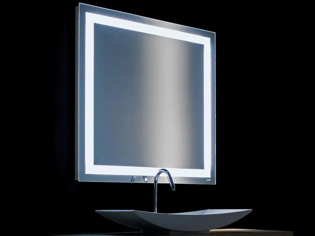 Квадратное настенное зеркало с рамкой Spekkio Pro LED ARCH-00003837