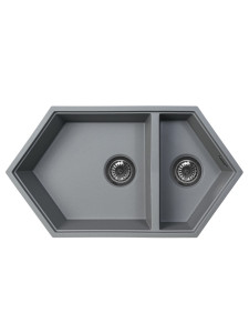 92704793 Кухонная мойка KitKraken Gulf Grey K-850.2B.7032 85х44.4, Матовый Серый Кварц STLM-0535095 KIT KRAKEN