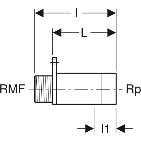 602.269.00.1 Прямое соединение Geberit с наружной резьбой MF 1/2" Geberit  - Вид №2