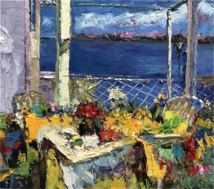 Картина на холсте 90х120 см "Вид на море" EVENHOME КАРТИНЫ МАСЛОМ 129909 Желтый;синий;разноцветный