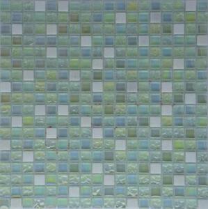 G028 White pearl mix  мозаика мрамор стекло 305х305 чип 15х15