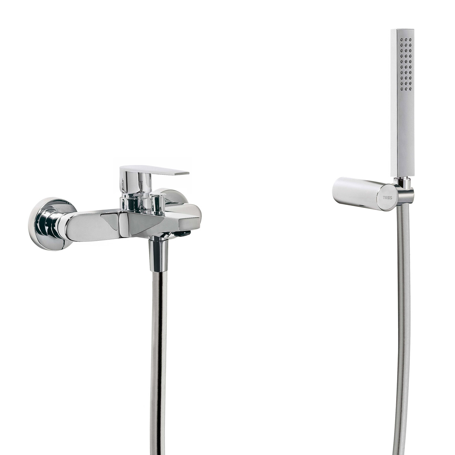 КЛАССНЫЙ настенный смеситель с одной ручкой для ванны и душа-20517001 TRES 
