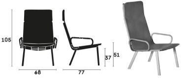 Capdell Кожаное кресло с подлокотниками с высокой спинкой Ply sun-id-1515752 - Вид №5