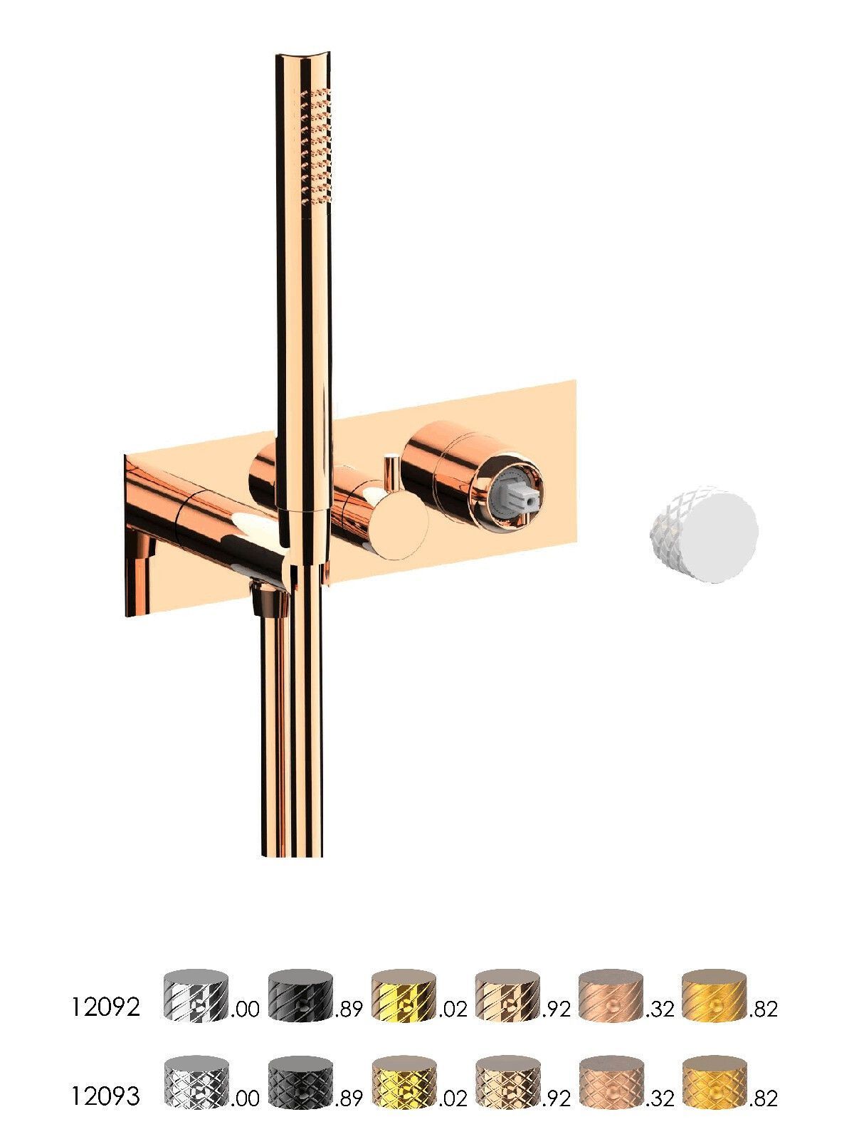 Настенный смеситель для ванны с 3 отверстиями и ручным душем Rubinetterie Frattini отдельная эстетика ARCH-00105690 - Вид №20