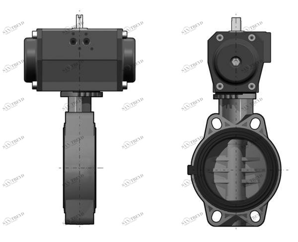 SANIT 221454030301032 2/2-ходовой запорный клапан FEOV / CP, PVC-U, d50 D225, NC 