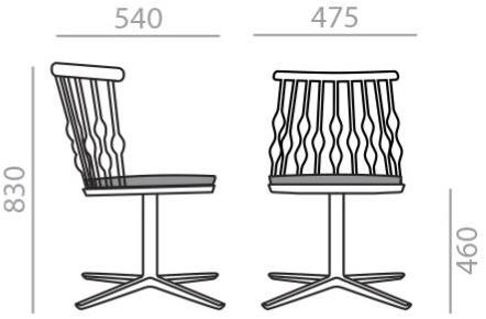 Andreu World Вращающееся кресло из бука с 4-мя спицами Nub Si1451 - Вид №5