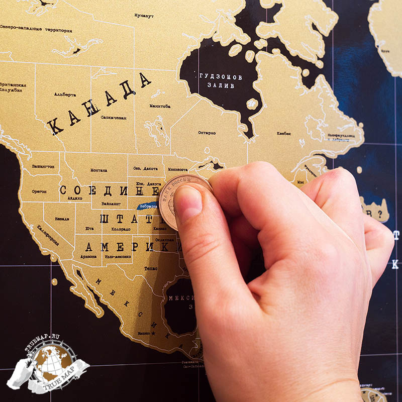 0614 Карта мира true map черная BadLab  - Вид №5