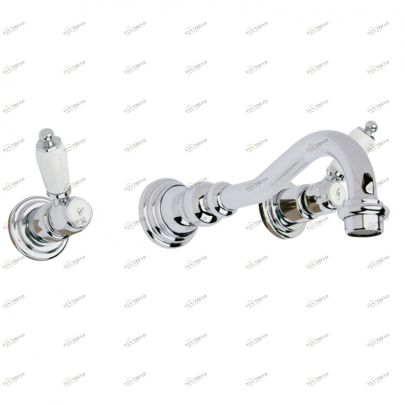 BADZ24M123 Смеситель для раковины настенный на 3 отверстия Boutique  Barroco Martí 1921 Marti 1921 