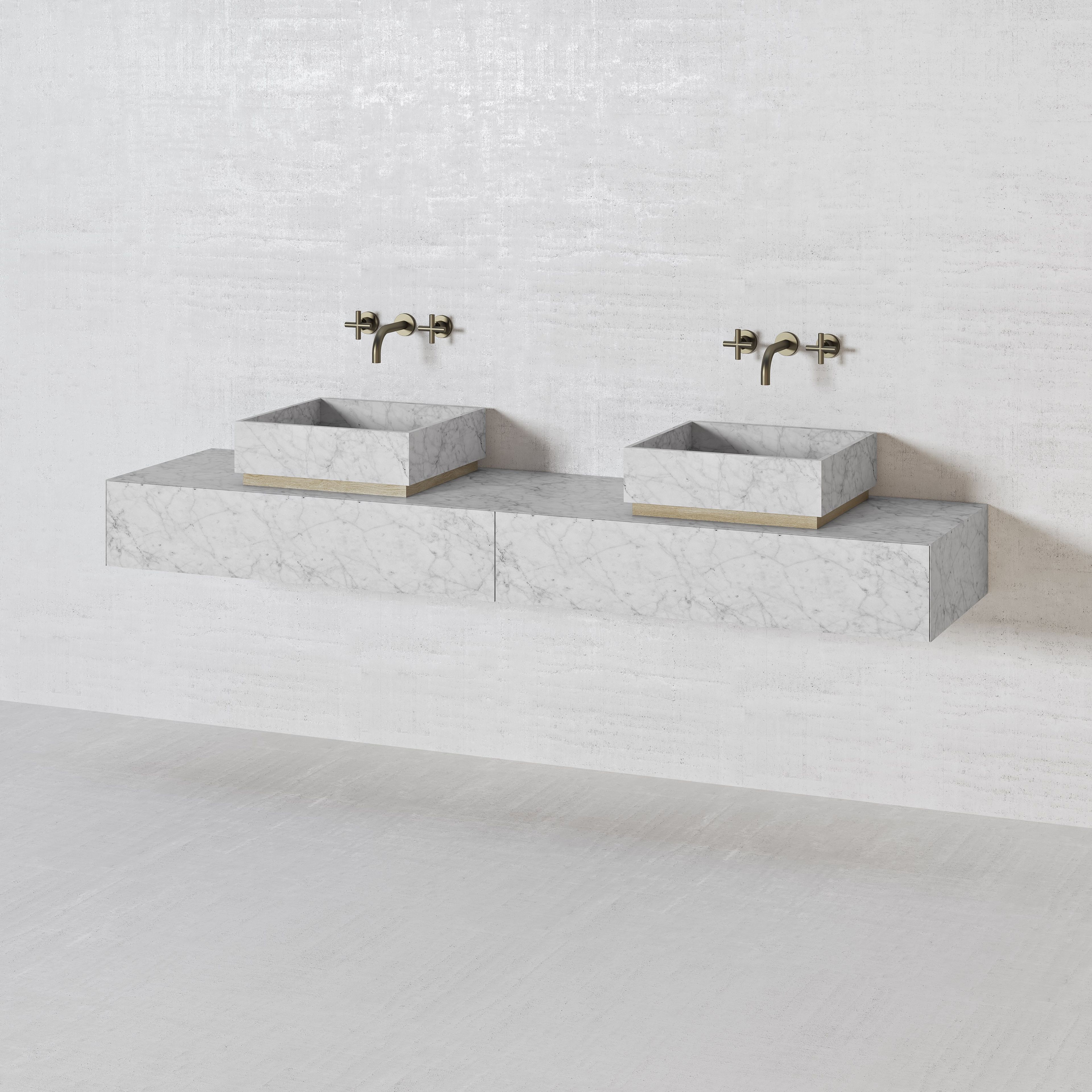 Квадратный умывальник из натурального камня Davani Parallel ARCH-00101651 - Вид №1