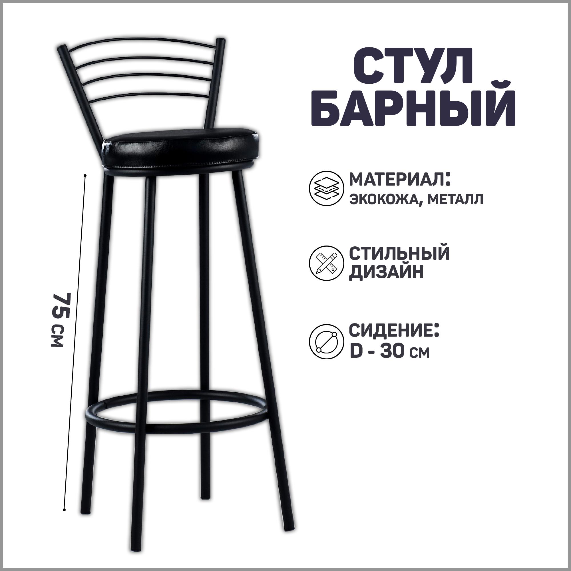 90303236 Барный стул 40x95x45 цвет черный 4486247 STLM-0175821 ФОРПОСТ