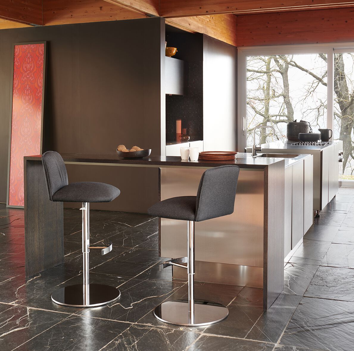 Регулируемая высота кожаный стул Potocco ARCH-00078563 - Вид №2