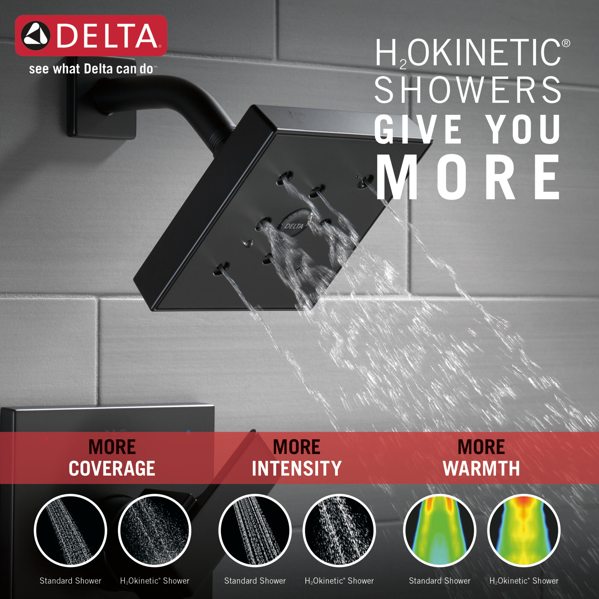 T14467-BL Monitor® 14 Series H2Okinetic® для ванны и душа Delta Faucet Ara Матовый черный - Вид №3