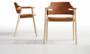 Midj Кожаное кресло с подлокотниками Suite