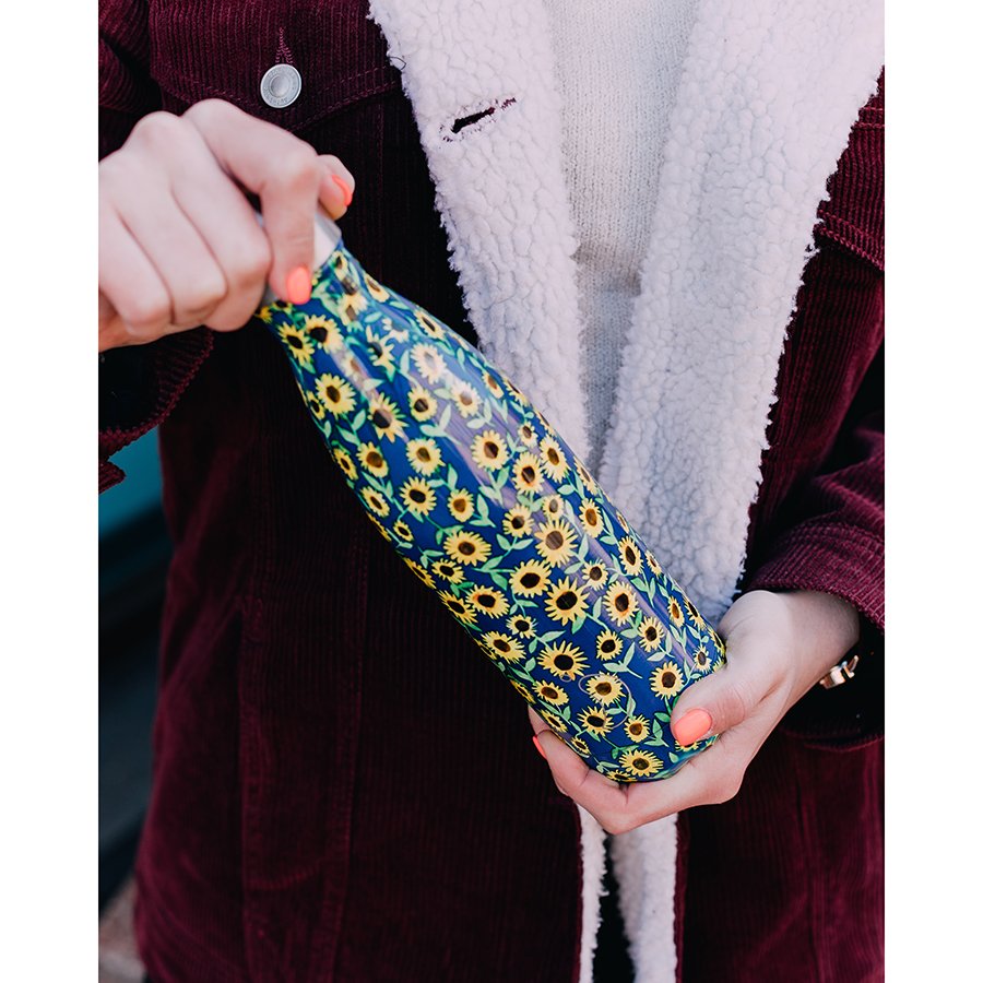 Термос 500 мл синий с желтым Floral Sunflower CHILLY'S BOTTLES ДИЗАЙНЕРСКИЕ 00-3947981 Желтый;синий  - Вид №4