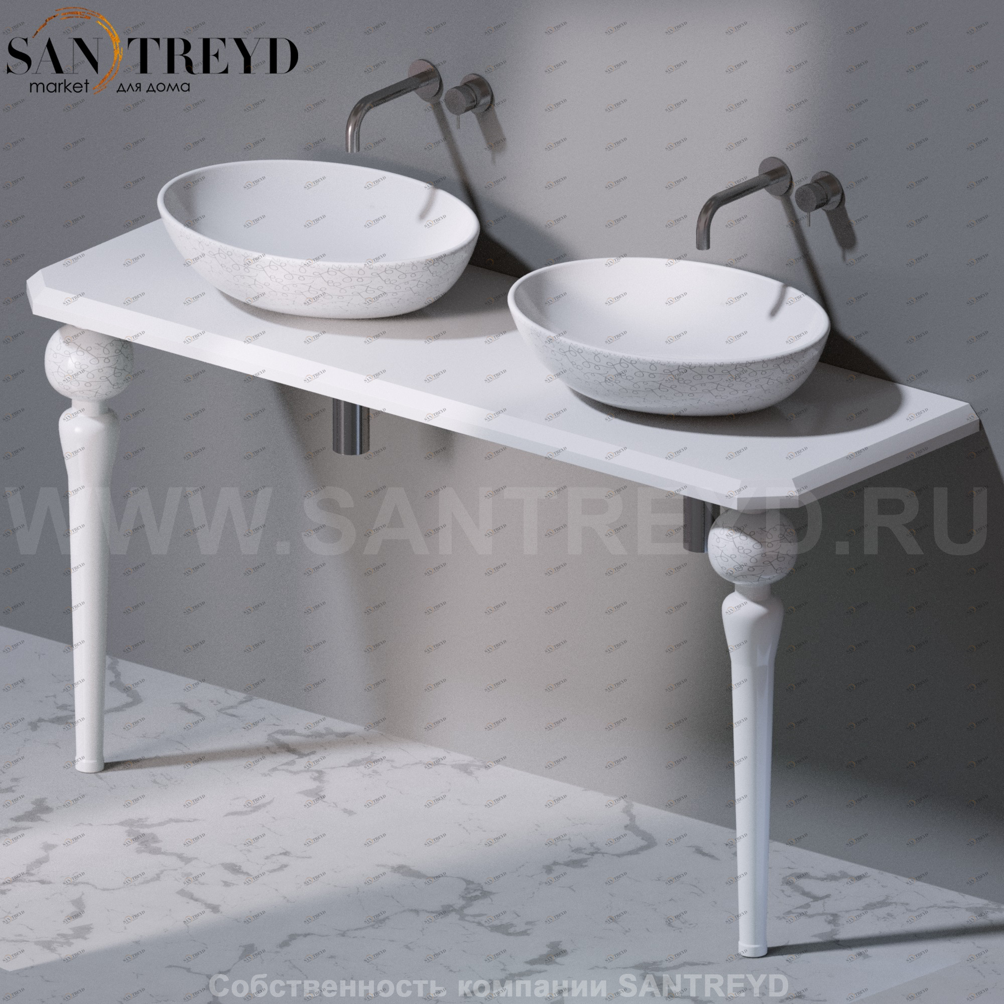 AeT ITALIA Deco Консольный столик с индивидуальными белыми ножками C275.400 C275400