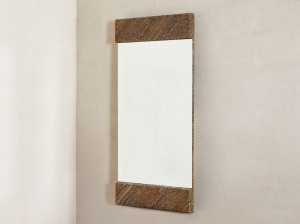 Прямоугольное зеркало с латунной рамой