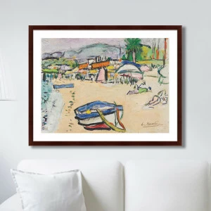 Картина в деревянной раме 78,5х100 см On the beach, South of France, 1915г. КАРТИНЫ В КВАРТИРУ  264184 Белый;зеленый;разноцветный
