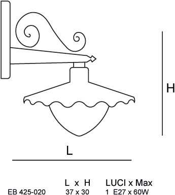 Siru Настенный светильник для улицы из муранского стекла Cuore Eb 425-020 - Вид №1