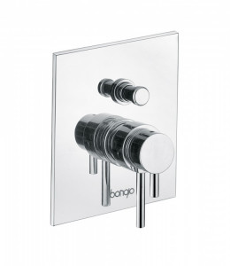 52549 Коаксиальный встроенный термостатический смеситель с автоматическим переключателем на 2 выхода. Bongio T Square