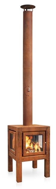 RB73 Отдельно стоящий дровяной уличный камин из стали Corten ™ Quaruba sun-id-1353455 - Вид №1