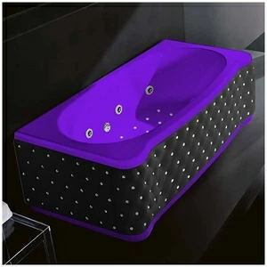 Ванна Gruppo treesse New Classic Young ATC-V674Q-DX-KCS-F фиолетовая с гидромассажем аэромассажем аэромассажеми дезинфекцией прямоугольная правая чёрная кожа кристаллы сваровски