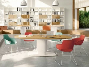 Sinetica Стол для переговоров из дерева с регулируемой высотой и системой прокладки кабелей You fit