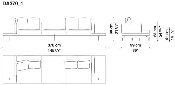B&B Italia 3-х местный тканевый диван с шезлонгом Dock sun-id-1355318 - Вид №139