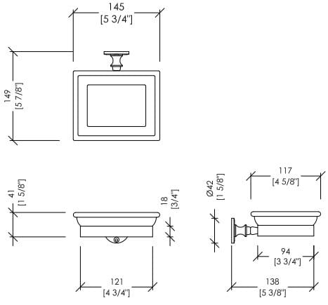 Керамическая и латунная настенная мыльница Devon&Devon первый класс ARCH-00056010 - Вид №2