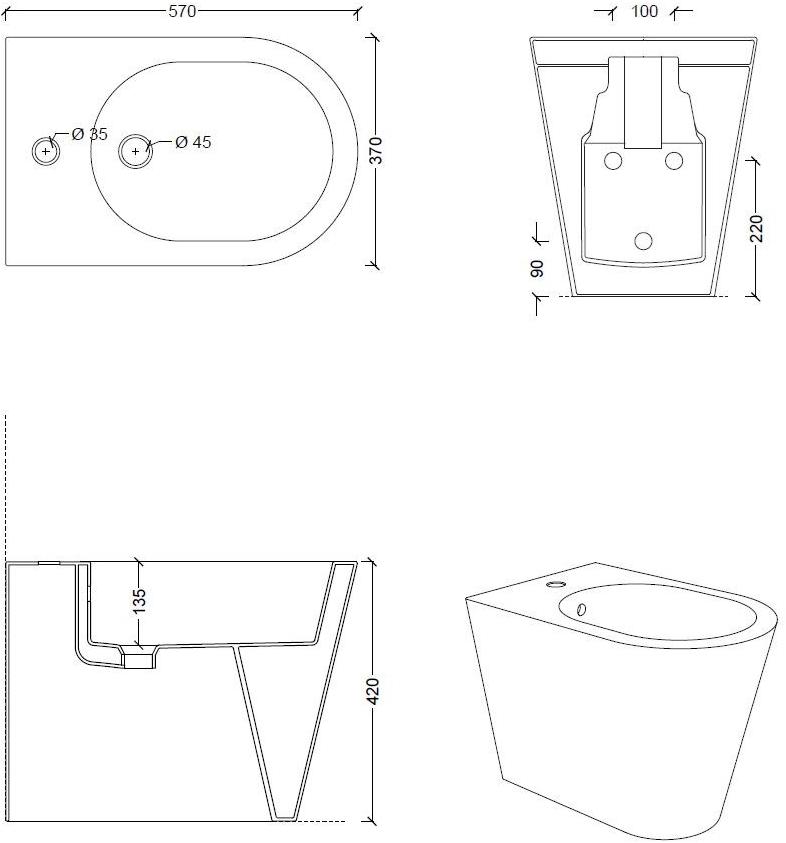 31160101 Биде напольное Hide Alice Ceramica - Вид №9