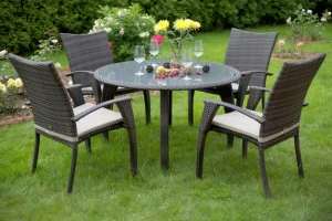 Мебель садовая, искусственный ротанг, коричневая на 4 персоны Monaco BESTA FIESTA ПЛЕТЕНАЯ 044703 Коричневый