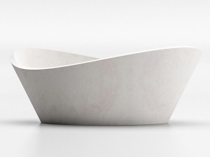 Овальная ванна в центре комнаты из камня Лечче