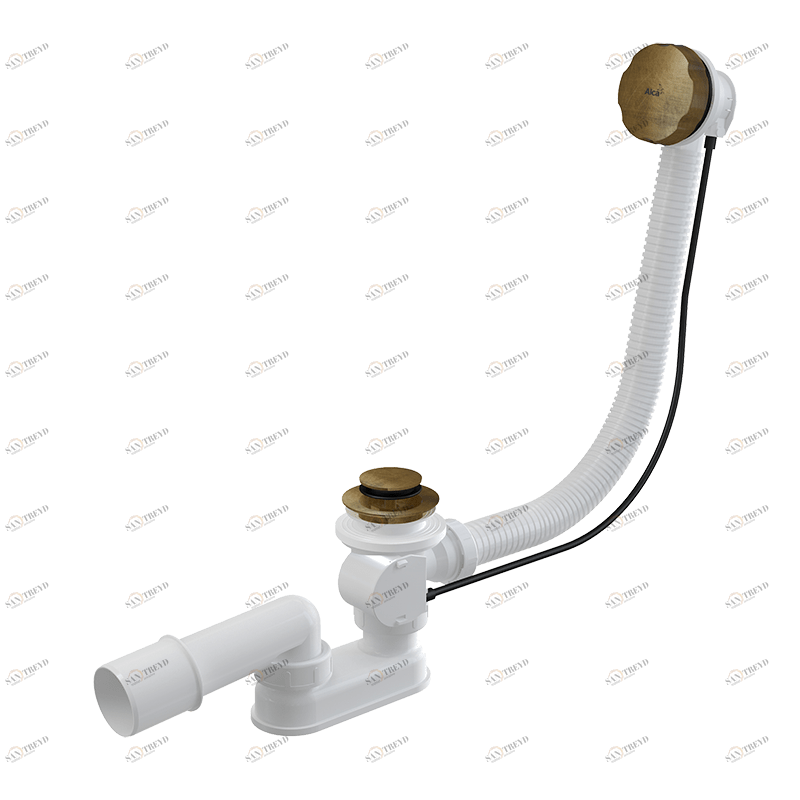 Сифон для ванны автомат комплект, бронза-антик ALCAPLAST A55ANTIC